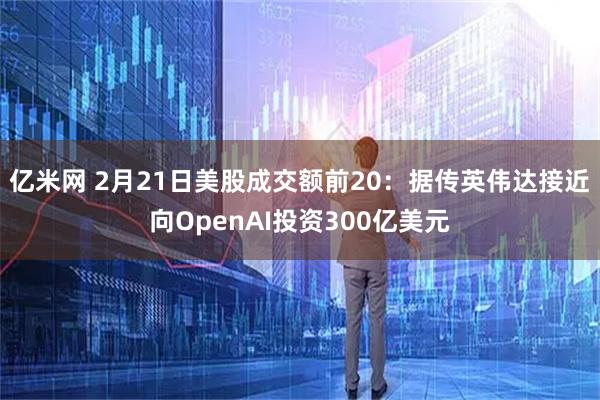 亿米网 2月21日美股成交额前20：据传英伟达接近向OpenAI投资300亿美元