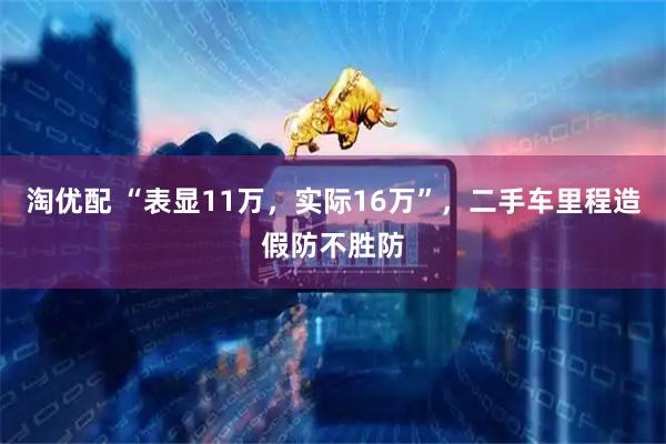 淘优配 “表显11万，实际16万”，二手车里程造假防不胜防